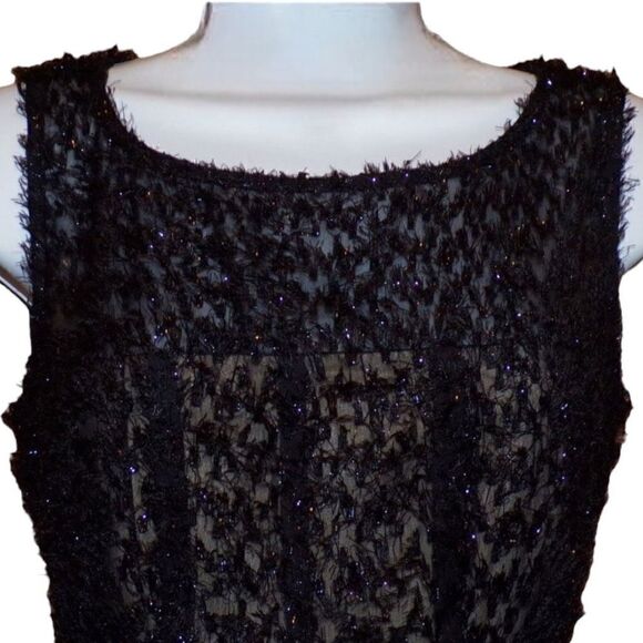 J. TAYLOR *NWT* Black Beige Shimmer Metallic Eyelash Fit and Flare Soft Textured - Picture 7 of 8